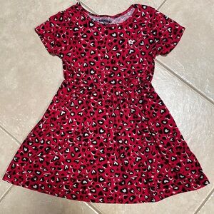 3/$18 Limited Too pink black white animal print swing dress size 5